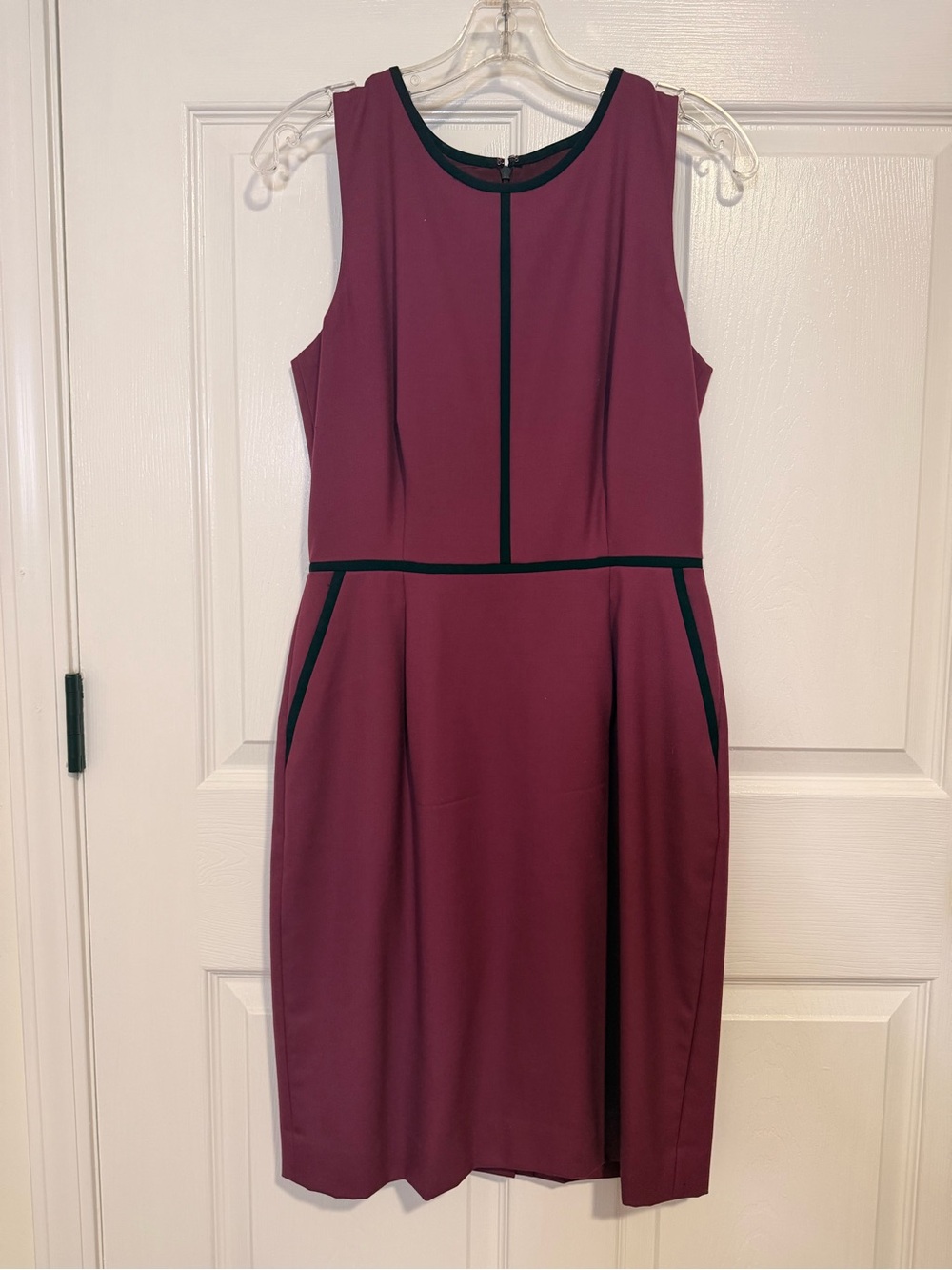 J Crew wool Sleeveless Burgundy Sheath Dress